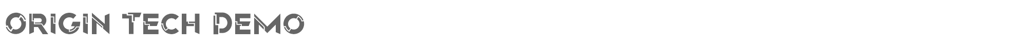 Sample characters Origin Tech Font